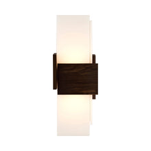 Load image into Gallery viewer, Acuo LED Wall Light in Dark Stained Walnut.
