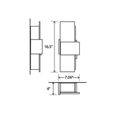Load image into Gallery viewer, Acuo Outdoor LED Wall Light - line drawing.