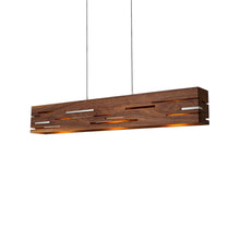 Load image into Gallery viewer, Aeris LED Linear Pendant Light in Brushed Aluminum/Walnut (30-Inch).
