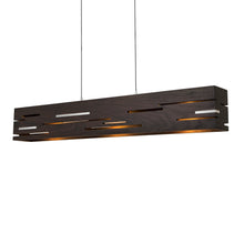 Load image into Gallery viewer, Aeris LED Linear Pendant Light in Black Anodized Aluminum/Dark Stained Walnut (54-Inch).