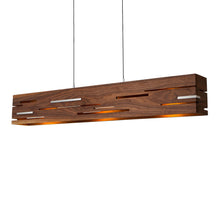 Load image into Gallery viewer, Aeris LED Linear Pendant Light in Brushed Aluminum/Walnut (54-Inch).