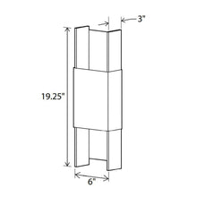 Load image into Gallery viewer, Ansa Outdoor LED Up and Down Wall Light - line drawing.
