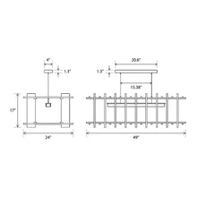 Load image into Gallery viewer, Arca LED Linear Pendant Light - line drawing.