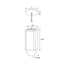 Load image into Gallery viewer, Cano Pendant Light - line drawing.