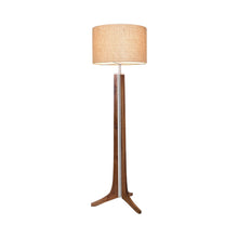 Load image into Gallery viewer, Forma LED Floor Lamp in Walnut/Burlap.
