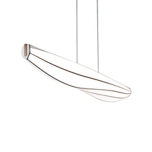 Load image into Gallery viewer, Lenis LED Linear Pendant Light in Walnut.