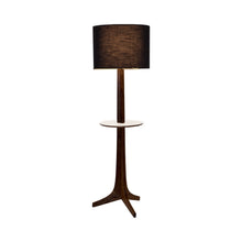 Load image into Gallery viewer, Nauta Floor Lamp in Black Amaretto (Matching Wood Shelf with White HPL Top Surface).