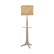 Load image into Gallery viewer, Nauta Floor Lamp in Burlap (Matching Wood Shelf with White HPL Top Surface).