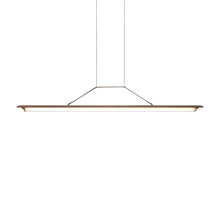 Load image into Gallery viewer, Penna LED Pendant Light in Distressed Brass/Dark Stained Walnut (Large).