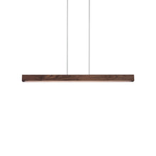 Load image into Gallery viewer, Una LED Linear Pendant Light in Walnut (48-Inch).