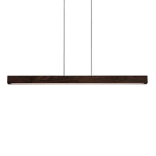 Load image into Gallery viewer, Una LED Linear Pendant Light in Dark Stained Walnut (66-Inch).