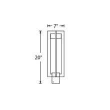 Load image into Gallery viewer, Chamber Outdoor LED Post Light - line drawing.