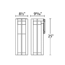 Load image into Gallery viewer, Chamber Outdoor LED Wall Light - line drawing.