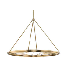 Load image into Gallery viewer, Chambers Chandeliers in 12-Light/Aged Brass.