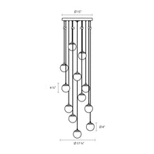Load image into Gallery viewer, Champagne Bubbles LED Multi Light Pendant Light - line drawing.