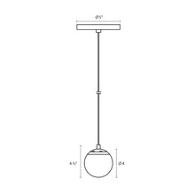 Load image into Gallery viewer, Champagne Bubbles LED Pendant Light - line drawing.