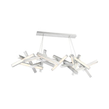 Load image into Gallery viewer, Chaos Linear LED Chandelier in Large/Brushed Aluminum.
