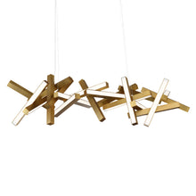 Load image into Gallery viewer, Chaos Linear LED Chandelier in Detail.