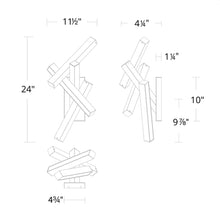 Load image into Gallery viewer, Chaos Outdoor LED Wall Light - line drawing.