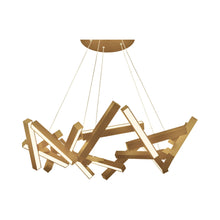 Load image into Gallery viewer, Chaos Round LED Chandelier in 15-Light/Aged Brass.