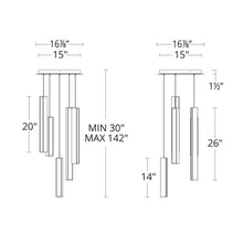 Load image into Gallery viewer, Chaos LED Chandelier - line drawing.