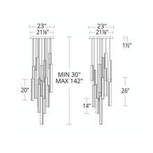Load image into Gallery viewer, Chaos LED Chandelier - line drawing.
