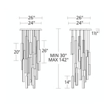Load image into Gallery viewer, Chaos LED Chandelier - line drawing.