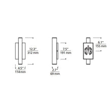 Load image into Gallery viewer, Chara Outdoor LED Wall Light - line drawing.