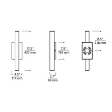 Load image into Gallery viewer, Chara Outdoor LED Wall Light - line drawing.