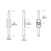 Load image into Gallery viewer, Chara Outdoor LED Wall Light - line drawing.