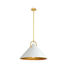 Load image into Gallery viewer, Charm Pendant Light in White/Gold Leaf/Small.