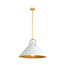 Load image into Gallery viewer, Charm Pendant Light in White/Gold Leaf/Medium.