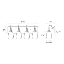 Load image into Gallery viewer, Chelsea Bath Vanity Light - line drawing.