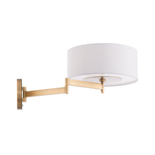 Load image into Gallery viewer, Chelsea LED Swing Arm Wall Light in Aged Brass.