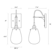 Load image into Gallery viewer, Chelsea Wall Light - line drawing.