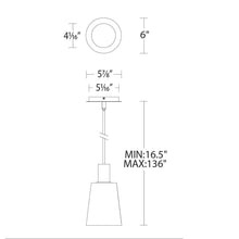 Load image into Gallery viewer, Chic LED Pendant Light - line drawing.