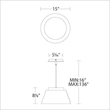 Load image into Gallery viewer, Chic LED Pendant Light - line drawing.