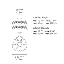 Load image into Gallery viewer, Chlorophilia LED Suspension Light - line drawing.