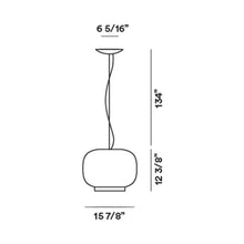 Load image into Gallery viewer, Chouchin 1 LED Pendant Light - line drawing.
