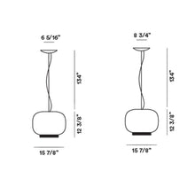 Load image into Gallery viewer, Chouchin Reverse 1 LED Pendant Light - line drawing.