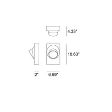 Load image into Gallery viewer, Ciclope Outdoor LED Wall Light - line drawing.