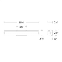 Load image into Gallery viewer, Cinch LED Bath Bar - line drawing.