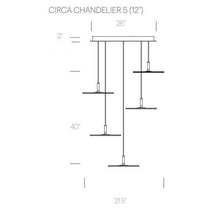 Load image into Gallery viewer, Circa LED Multi-Light Pendant Light - line drawing.