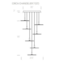 Load image into Gallery viewer, Circa LED Multi-Light Pendant Light - line drawing.