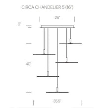 Load image into Gallery viewer, Circa LED Multi-Light Pendant Light - line drawing.