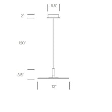 Load image into Gallery viewer, Circa LED Pendant Light - line drawing.