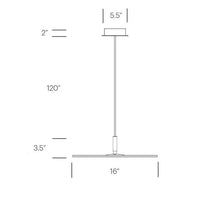 Load image into Gallery viewer, Circa LED Pendant Light - line drawing.