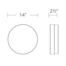 Load image into Gallery viewer, Circa Round LED Flush Mount Ceiling Light - line drawing.