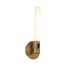 Load image into Gallery viewer, Clare LED Bath Wall Light in Aged Brass.