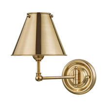 Load image into Gallery viewer, Classic No.1 Swing Arm Wall Light in Aged Brass.
